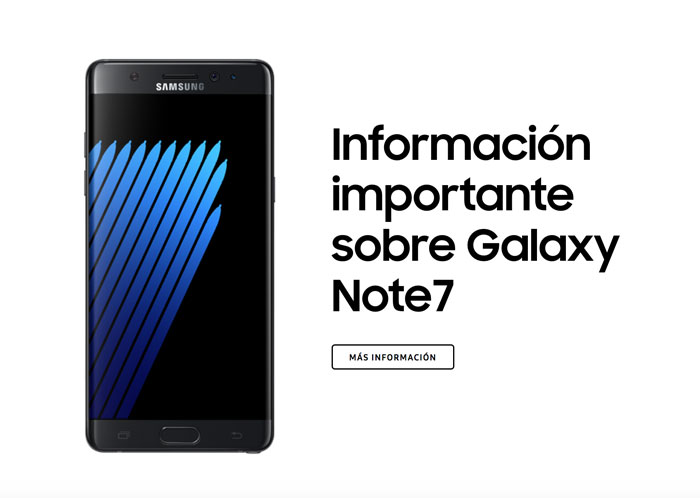 Samsung invita a usuarios del Galaxy Note7 a participar en el Programa de Reemplazo Voluntario