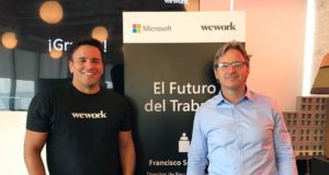 Federico Salon, de WeWork; y Francisco Sorrentino, de Microsoft